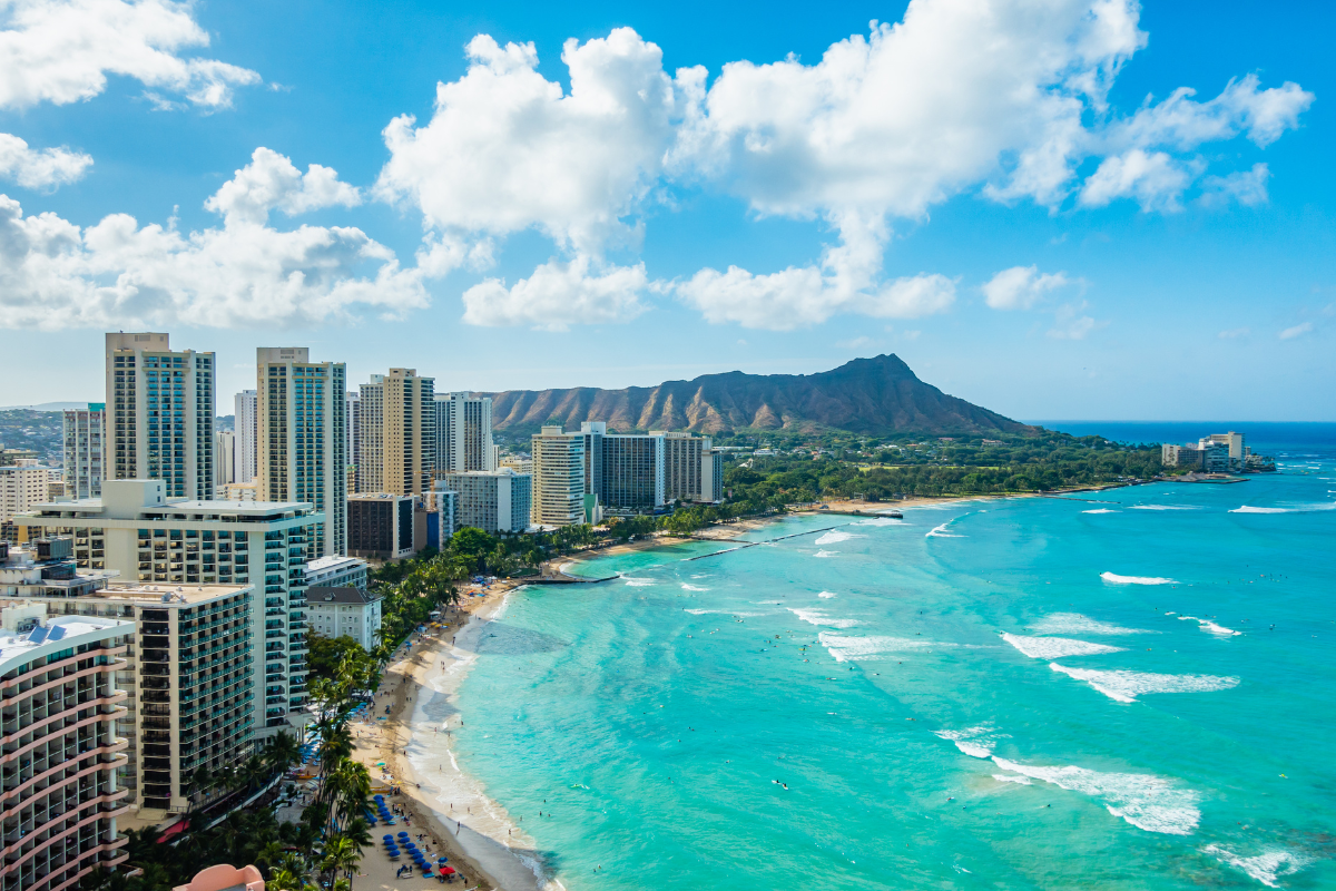 Honolulu Hawaii coastline with Diamond Head - travel guide for Dallas DFW travelers