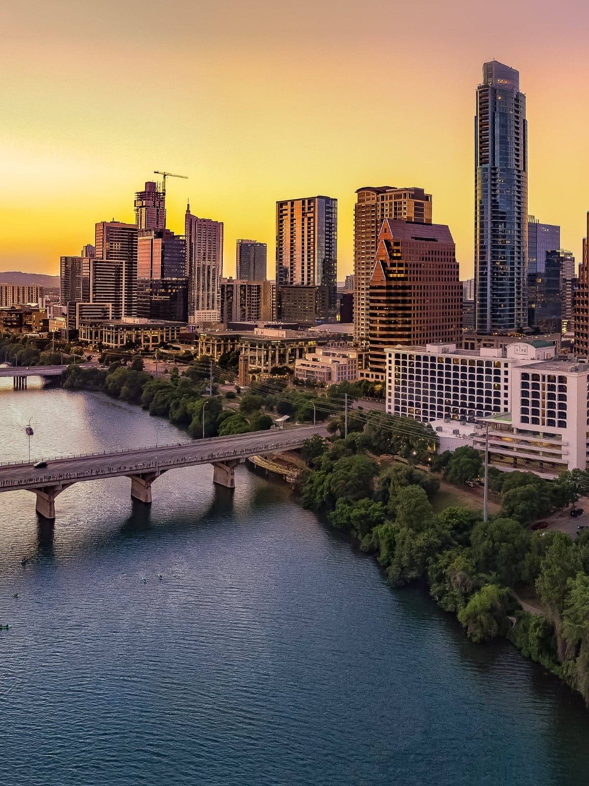 Austin Texas skyline with Lady Bird Lake