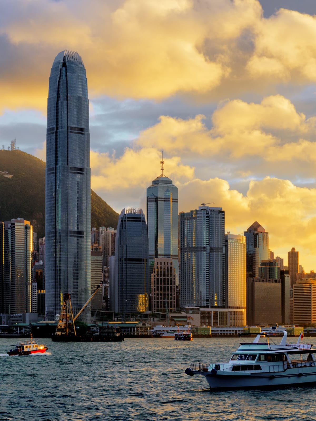Hong Kong skyline at night with Victoria Harbour
